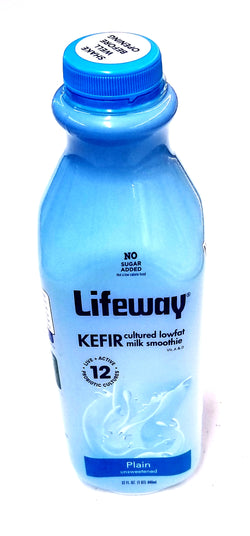 Lifeway Kefir Plain Unsweetened Cultured Low Fat Milk Smoothie 1 quart