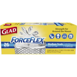 Glad ForceFlex Medium Quick-Tie Garbage - 26 ct