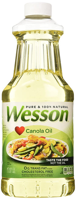 Wesson Pure  & 100% Natural Canola Oil 48 Fl oz