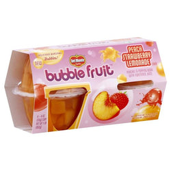Del Monte Bubble Fruit, Peach Strawberry Lemonade Flavor, 4, 4 oz cups
