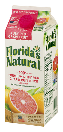 Florida's Natural 100% Ruby Red Grapefruit Juice 52 Fl oz (pasturized)