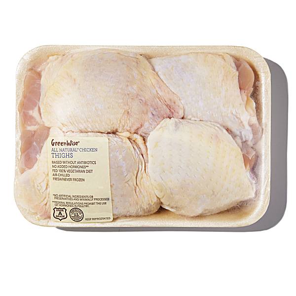 GreenWise Chicken Thighs, Bone-In, USDA Grade A, Raised Without Antibiotics 4 pieces