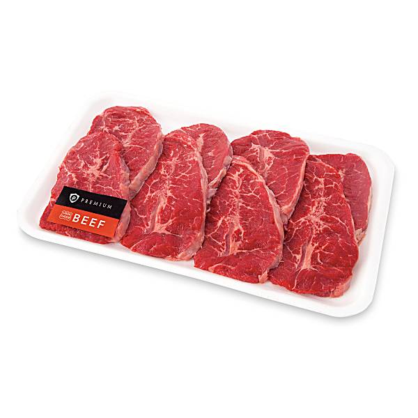 Top Blade Steaks, Thin Sliced, Boneless Publix Premium, USDA Choice Beef 1 Lb