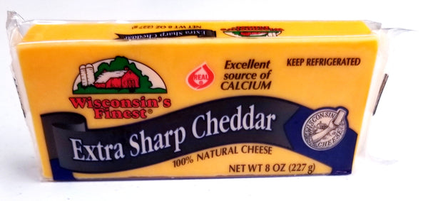 Wisconsin's Finest Extra Sharp Cheddar cheese block 8 oz