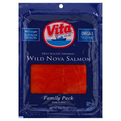 Vita Salmon, Wild Nova, Deli, Sliced-Smoked, Family Pack 8 oz