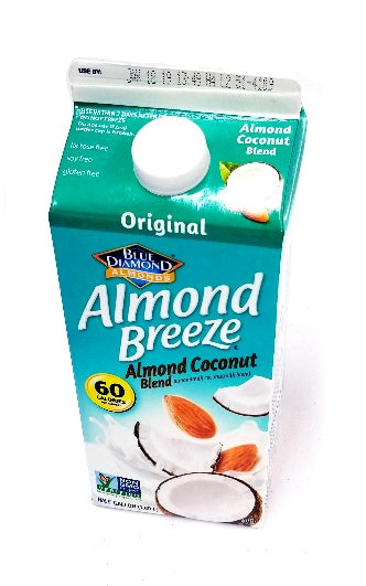 Blue Diamond Almond Original  Almond Breeze Almond Coconut Blend (60 calories) 1/2 gallon