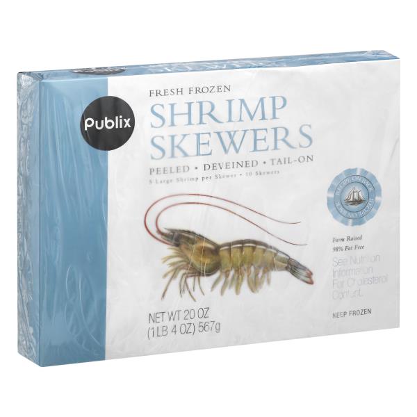 Publix Shrimp Skewers, Frozen, Farm Raised 20 oz