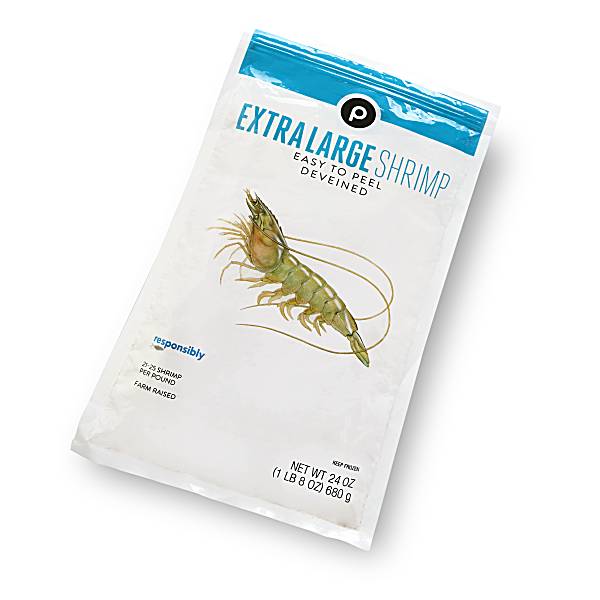 Publix White Shrimp, Extra Lrg, 21-25 Shrimp/Lb, Responsibly Sourced, Farmed, Frzn 24 oz
