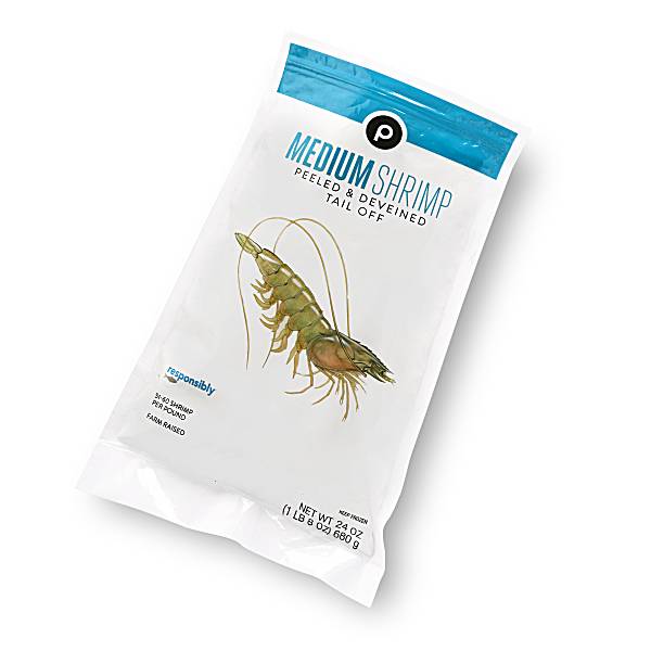 Publix P&D White Shrimp, Medium, 51/60 Shrimp/Lb, Responsibly Sourced, Farmed, Frzn 24 oz