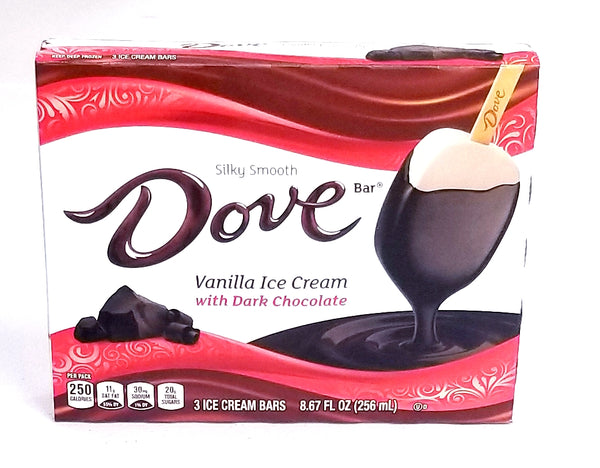 Dove Silky Smooth Vanilla With Dark Chocolate Ice Cream Bars (3 count)