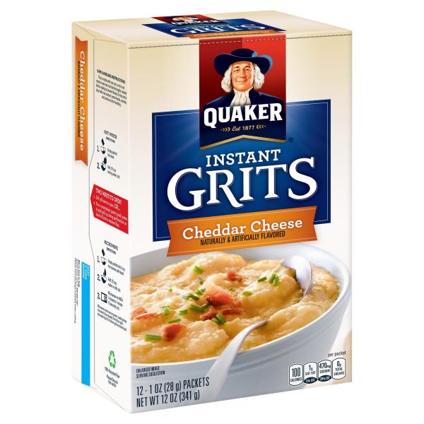 Quaker Instant Grits, Cheddar Cheese 12, 1 oz pouches