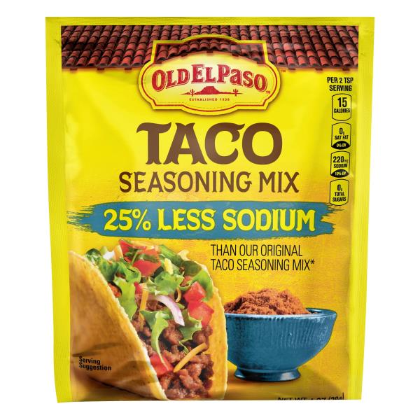 Old El Paso Seasoning Mix, Taco, 25% Less Sodium 1 oz