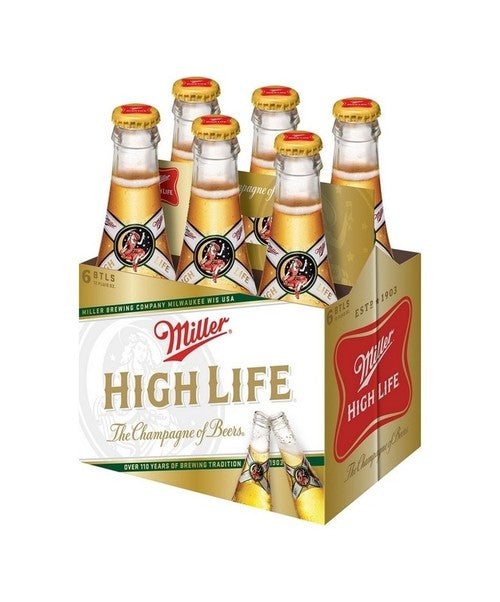 Miller High Life 6 pack bottles 12 Fl oz