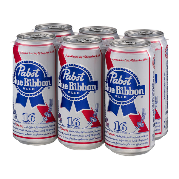 Pabst Blue Ribbon 6 pack cans 16 Fl oz