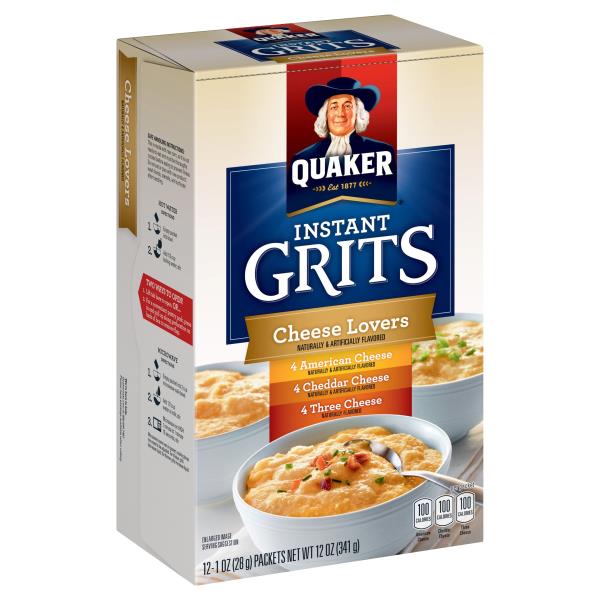 Quaker Instant Grits, Cheese Lovers 12, 1 oz pouches