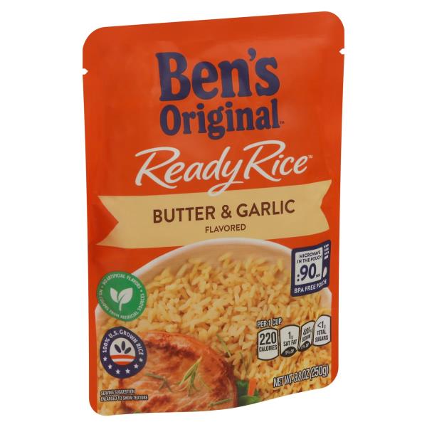 Ben's Original Ready Rice Rice, Butter & Garlic Flavored 8.8 oz 1 ct