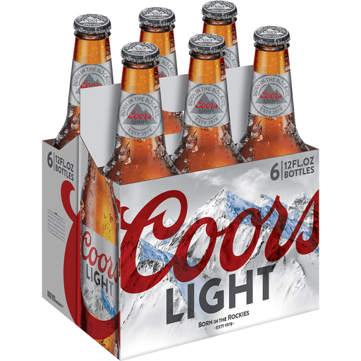 Coors Light 6 pack bottles 12 Fl oz