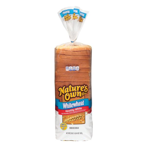Nature's Own Whitewheat Bread, Enriched, Healthy White 20 oz