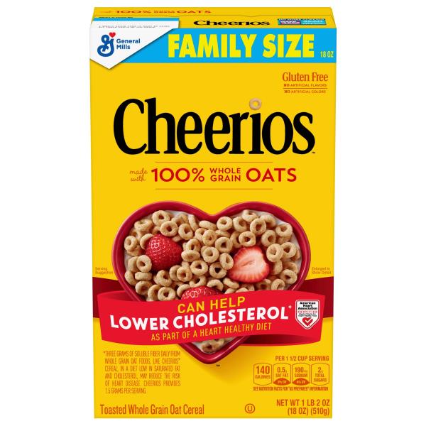 Cheerios, Toasted Whole Grain Oat, Family Size Cereal 18 oz