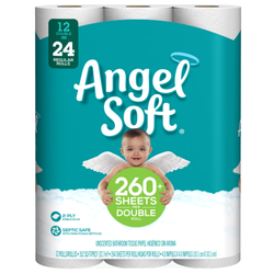 Angel Soft Bathroom Tissue Softness & Strength, Double Rolls - 12 ct