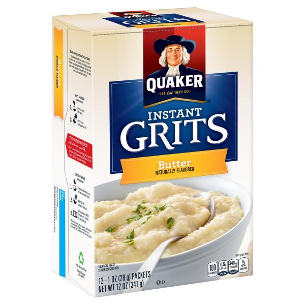 Quaker Instant Grits, Butter 12, 1 oz pouches