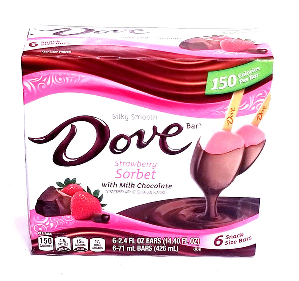 Dove Silky Smooth Strawberry Sorbet With Milk Chocolate Bars (6 count)