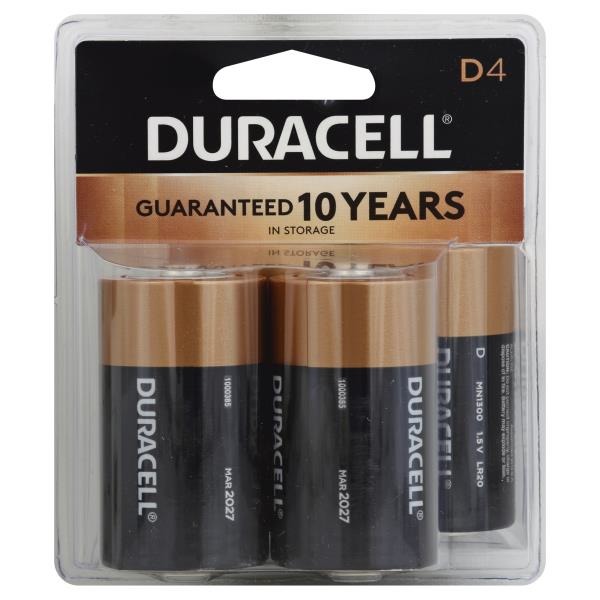 Duracell Coppertop AA Alkaline Batteries 4 count Primary Major Cells - 4 ct