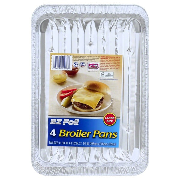 Ez Foil Broiler Pans Large Size - 4 ct