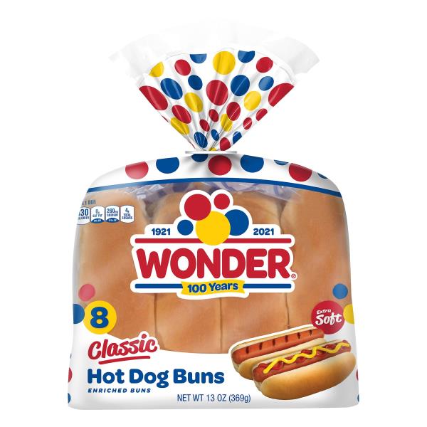 Wonder Hot Dog Buns, Enriched, Classic, Extra Soft 8 ct 13 oz