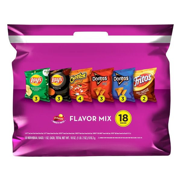 Frito Lays Flavor Mix Singles Chips - 18 x 1 oz