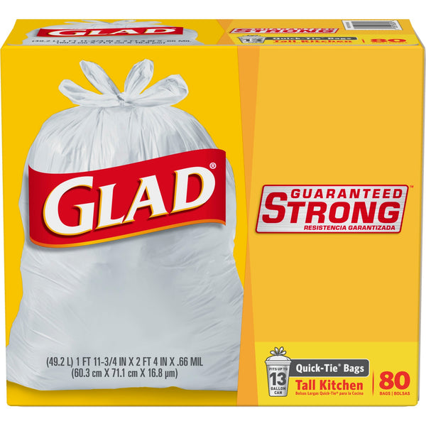 Glad Tall Kitchen 13 GAL Quick-Tie Bags - 80 CT 13 gal