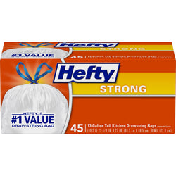 Hefty Strong Scent Free Tall Drawstring 13 Gallon Kitchen Bags - 45 ct