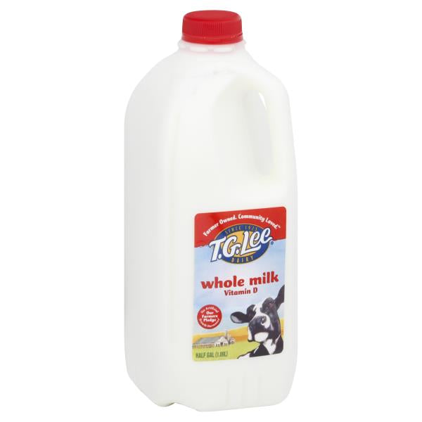 T.G. Lee Dairy Pure Whole Milk 1/2 gallon