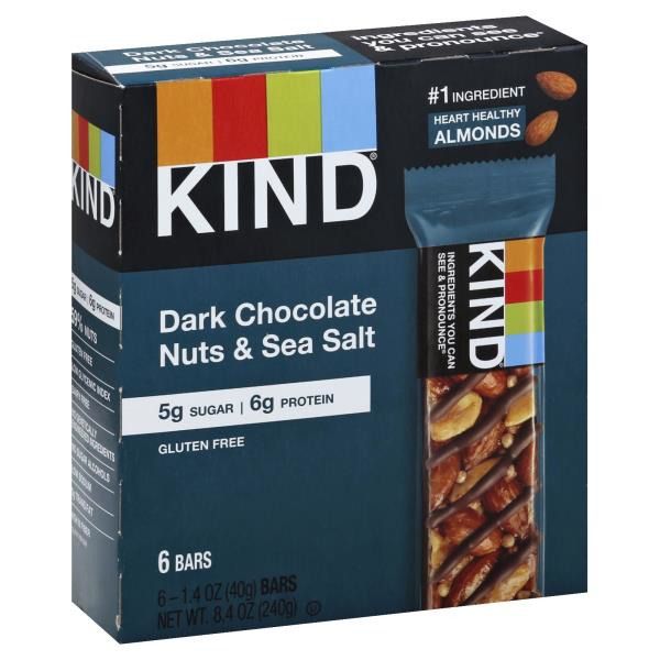 Kind Nuts & Spices Nuts & Spices Dark Chocolate Nuts & Sea Salt Snack Bars - 4 x 1.4 oz