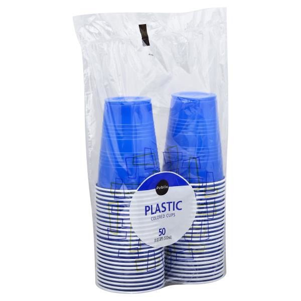 Publix Plastic Colored Cups - 50 ct