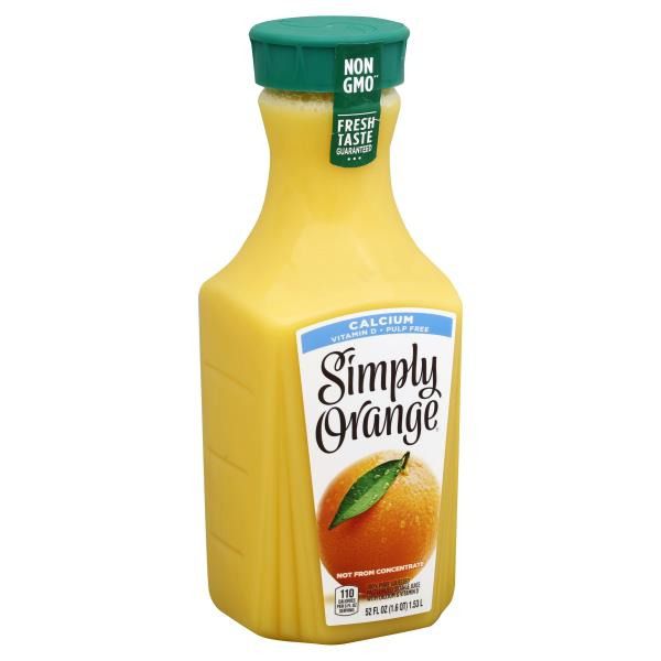 Simply Beverages Simply Orange Calcium & Vitamin D Pulp Free Juice - 59 fl oz