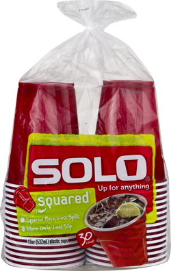 Solo Squared Plastic Cups - 30 CT 18 oz