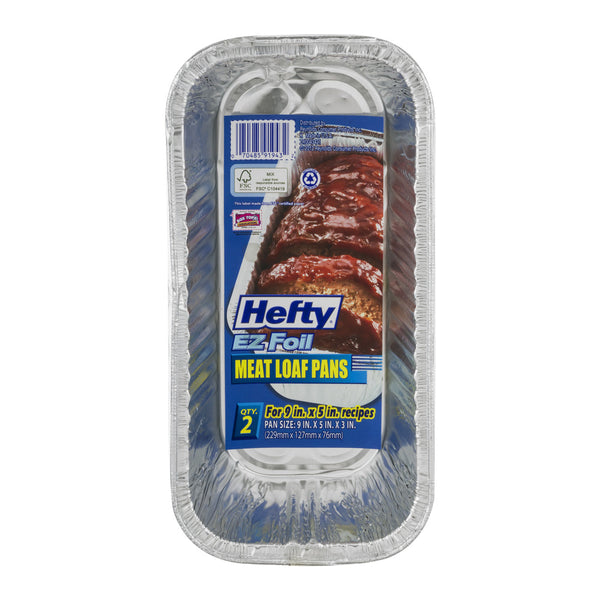 Hefty EZ Foil Meat Loaf Pans 9 in. x 5 in. - 2 CT 2.0 ct