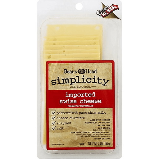 Boar's Head Simplicity imported Swiss Cheese 7 Fl oz
