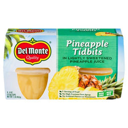 Del Monte Pineapple Tidbits 4, 4 oz cups