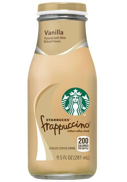 Starbucks Frappuccino Vanilla Iced Coffee 9.5 Fl oz bottle (200 calories per bottle)