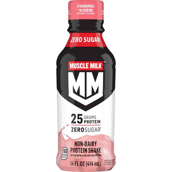 Muscle Milk Zero Sugar Strawberries 'N Crème 14 Fl oz bottle