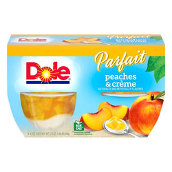 Dole Parfait, Peaches & Creme 4, 4.3 oz cups