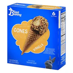 Blue Bunny Vanilla Cones (6 counts)