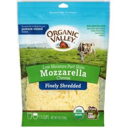 Organic Valley Mozzarella Cheese Finely Shredded 6 oz