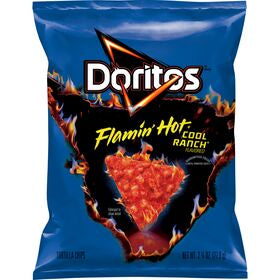 Doritos Tortilla Chips Flamin' Hot Cool Ranch Flavored 2 3/4 Oz