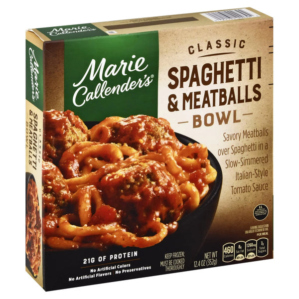 Marie Callander’s  Classic Spaghetti With Meatballs Bowl 12.4 oz
