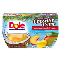 Dole Pineapple, Peach, & Mango, in Slightly Sweetened Coconut Water 4, 4 oz cups