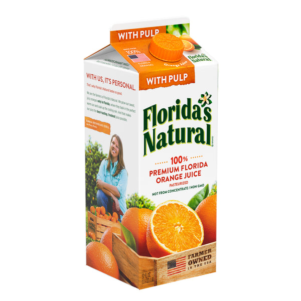 Florida's Natural 100% Premium Florida Orange Juice 52 Fl oz ( pasteurized with Pulp)