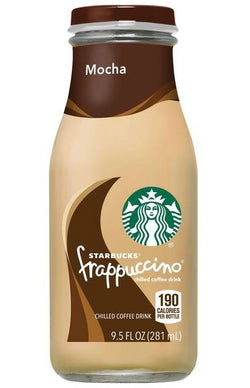 Starbucks Frappuccino Mocha Iced Coffee 9.5 Fl oz bottle (190 calories per bottle)